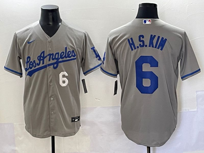 Men 2025 Los Angeles Dodgers #6 H.S.Kim Grey Game Nike MLB Jersey style 4